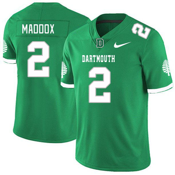 Men-Youth #2 Cam Maddox Dartmouth Big Green 2023 College Football Jerseys Stitched Sale-Green